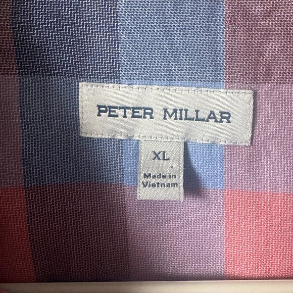 Peter Millar Boothbay Summer Soft Cotton Button Front Plaid Shirt Size XL NWT - Picture 4 of 13